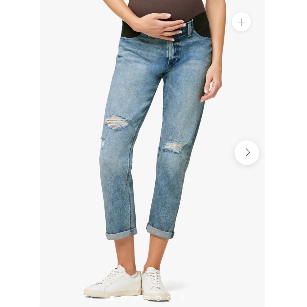 Nwot joe's jeans the bobby mid rise tapered boyfriend maternity jeans sz 32